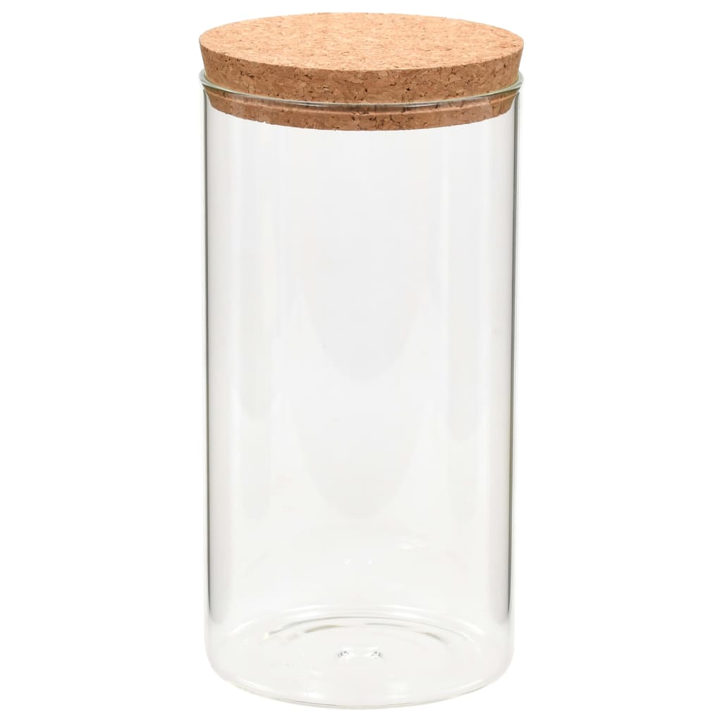 vidaXL Opbergpotten met kurken deksel 6 st 1100 ml glas - Aashly