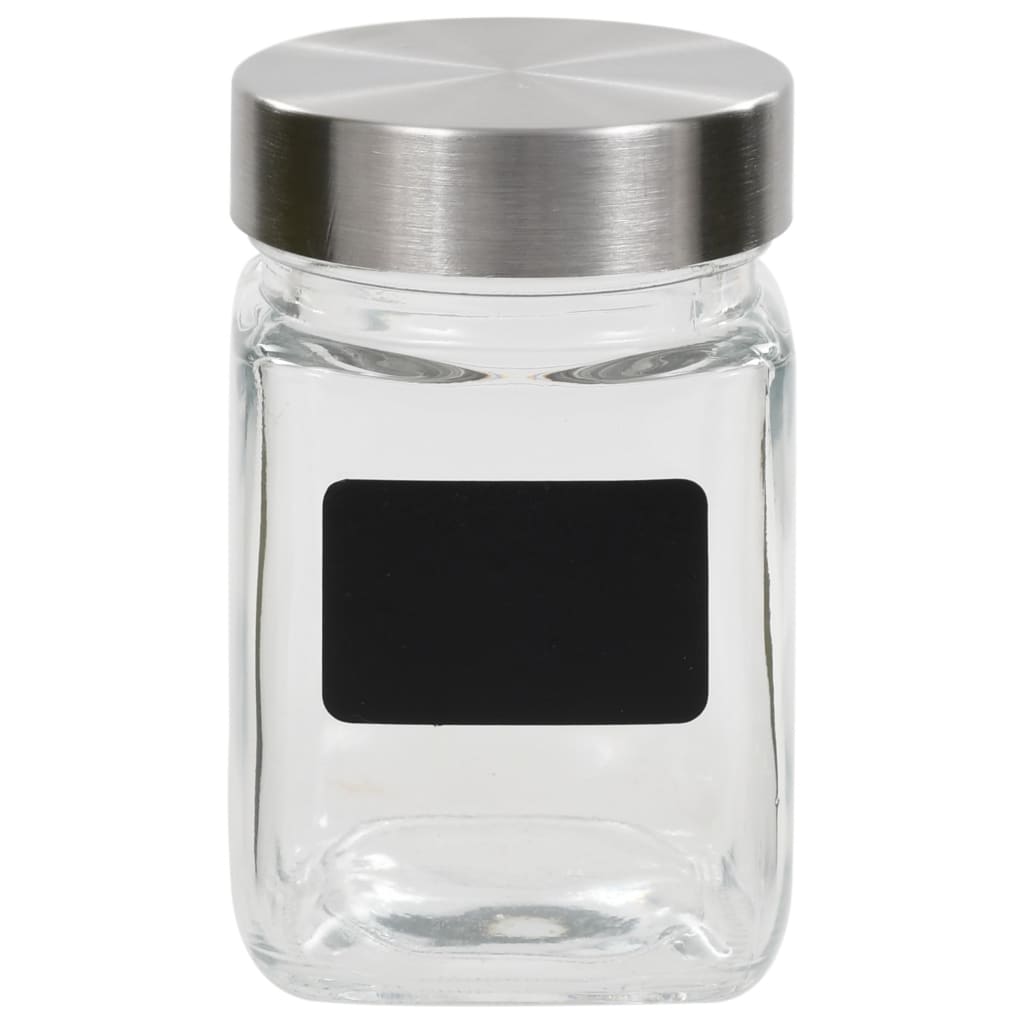 vidaXL Opbergpotten met stickers 24 st 300 ml - Aashly