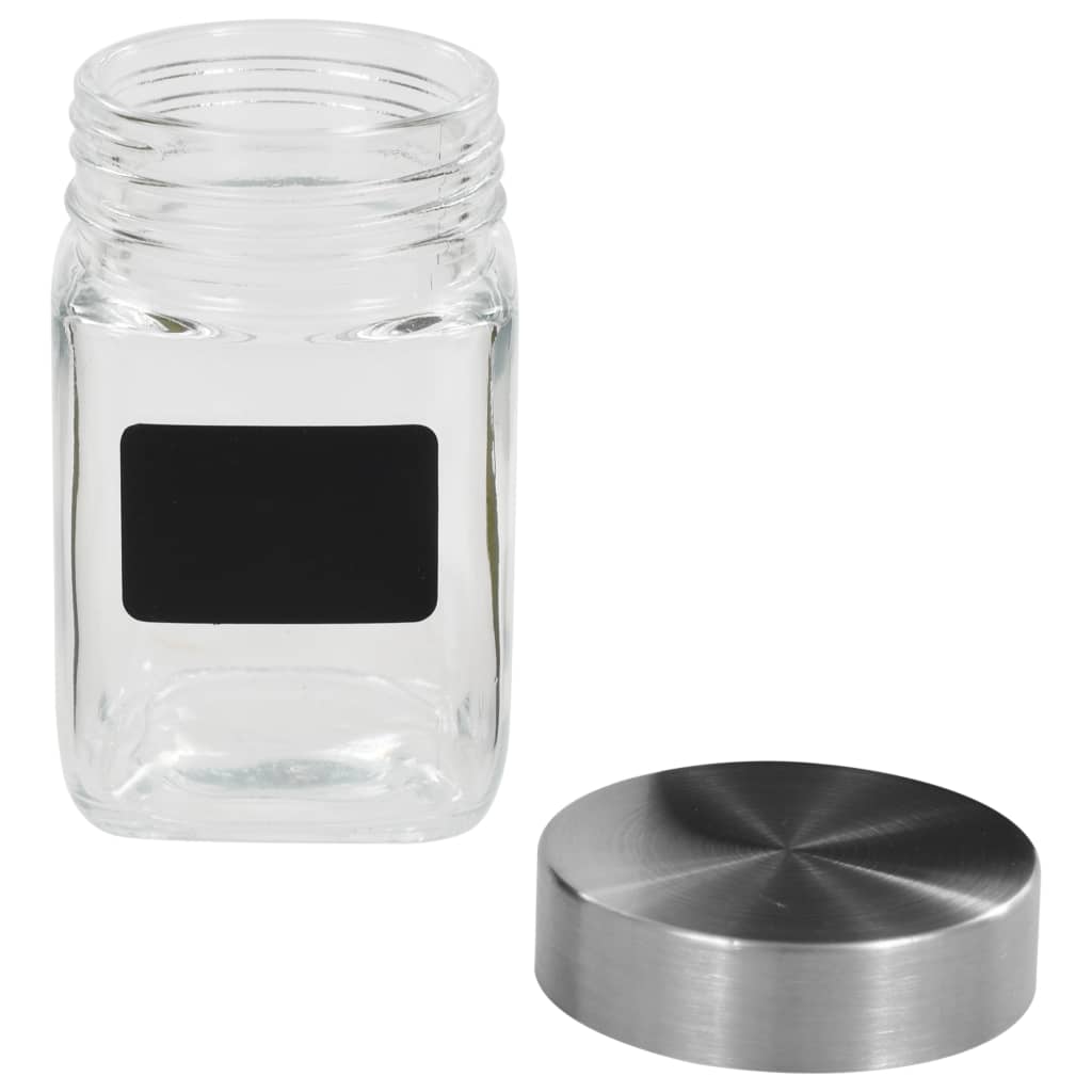 vidaXL Opbergpotten met stickers 24 st 300 ml - Aashly
