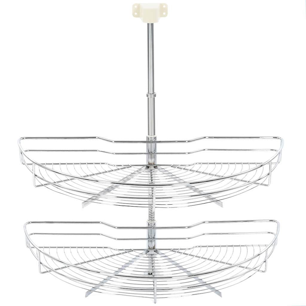 vidaXL Draadmand keuken 2-laags 180 graden 75x38x80 cm zilverkleurig - Aashly