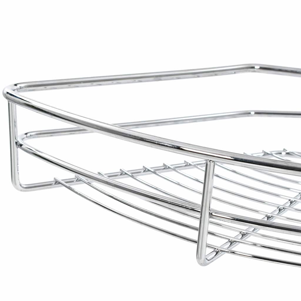 vidaXL Draadmand keuken 2-laags 180 graden 75x38x80 cm zilverkleurig - Aashly