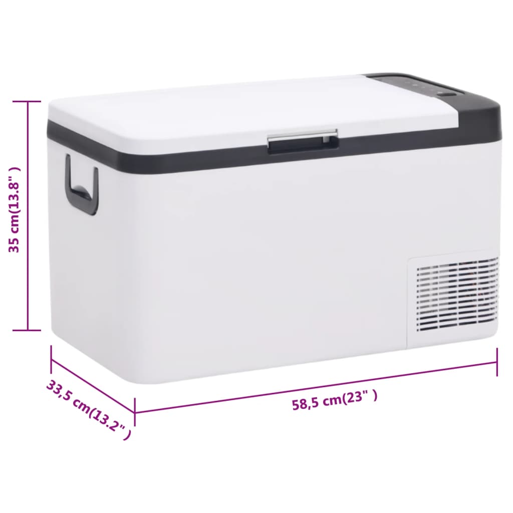 vidaXL Koelbox met handvat 25 L PP & PE zwart en wit - Aashly