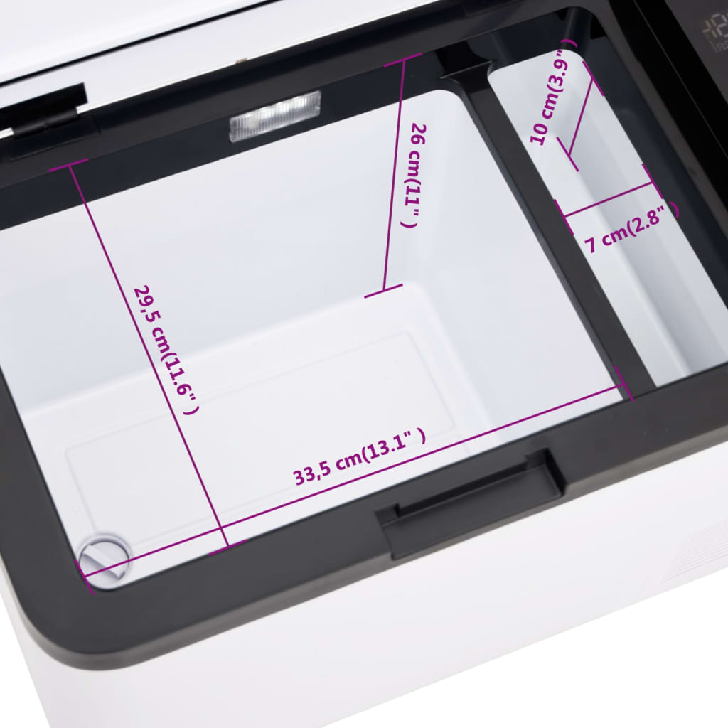vidaXL Koelbox met handvat 25 L PP & PE zwart en wit - Aashly