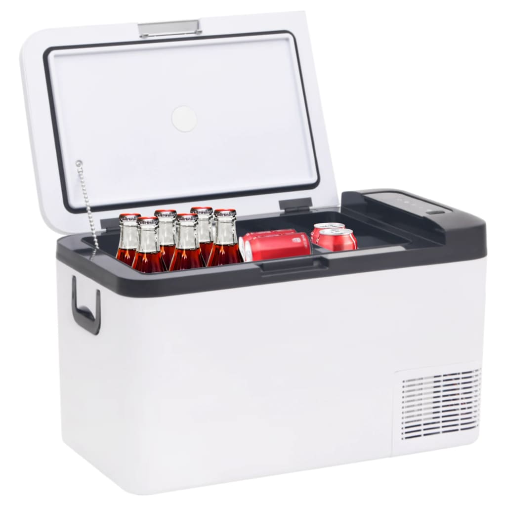 vidaXL Koelbox met handvat 25 L PP & PE zwart en wit - Aashly