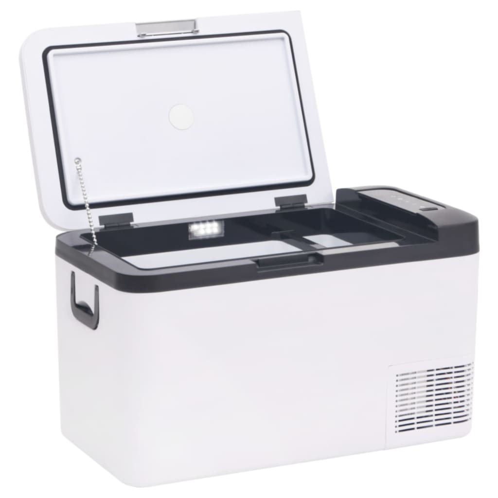 vidaXL Koelbox met handvat 25 L PP & PE zwart en wit - Aashly
