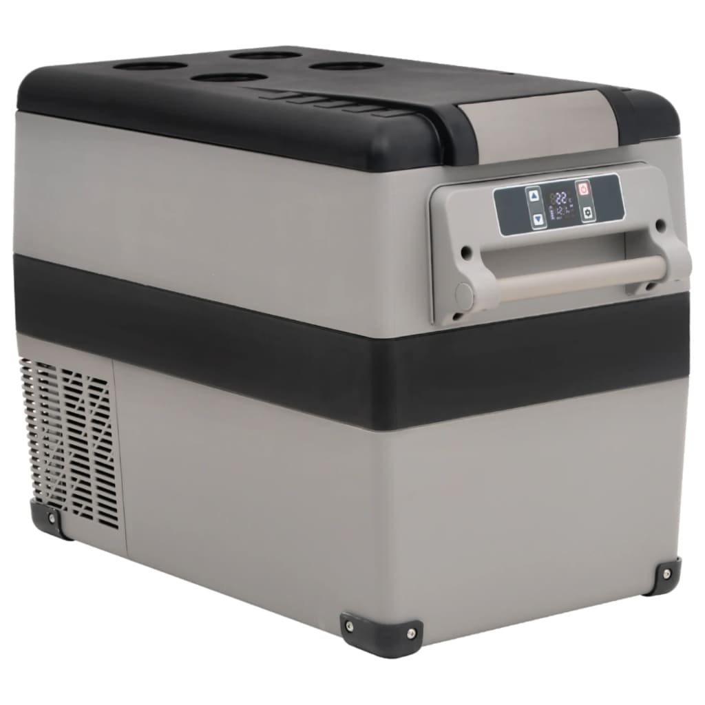 vidaXL Koelbox met handvat 55 L PP & PE zwart en grijs - Aashly
