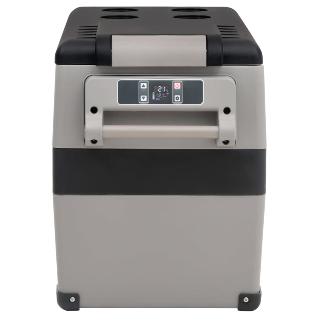 vidaXL Koelbox met handvat 55 L PP & PE zwart en grijs - Aashly