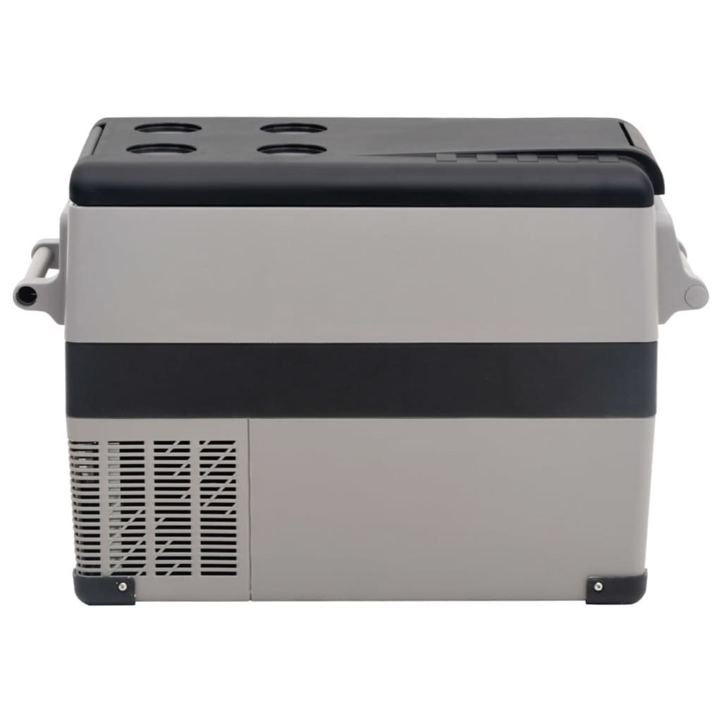 vidaXL Koelbox met handvat 55 L PP & PE zwart en grijs - Aashly