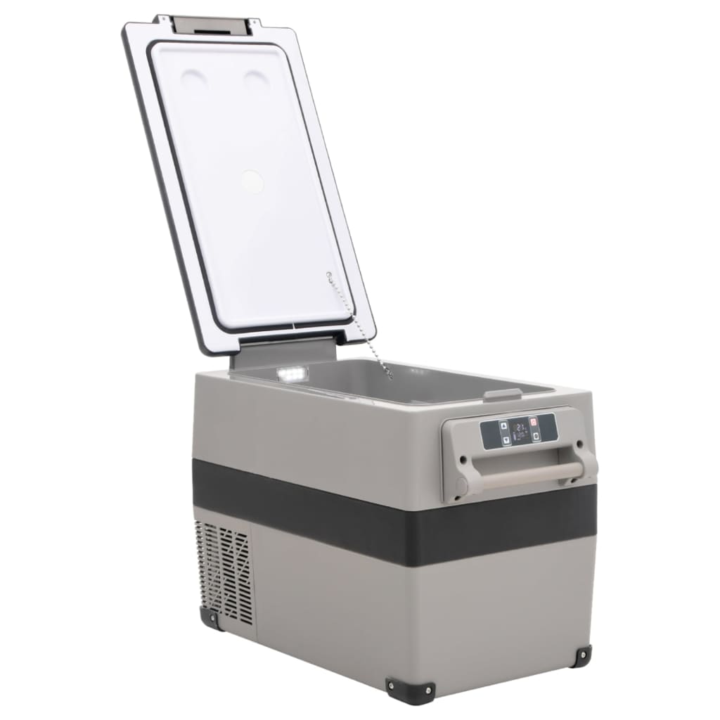 vidaXL Koelbox met handvat 55 L PP & PE zwart en grijs - Aashly