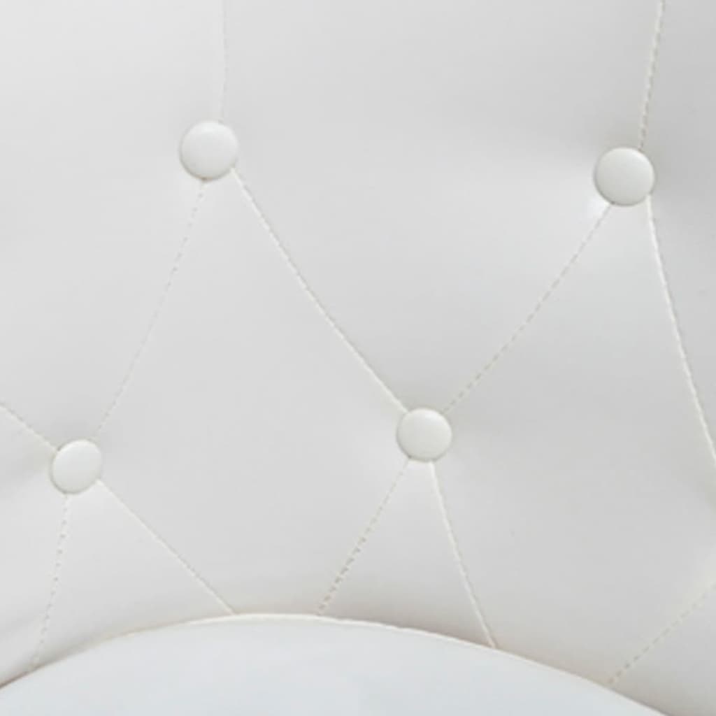 vidaXL Bucket chair with footstool faux leather white