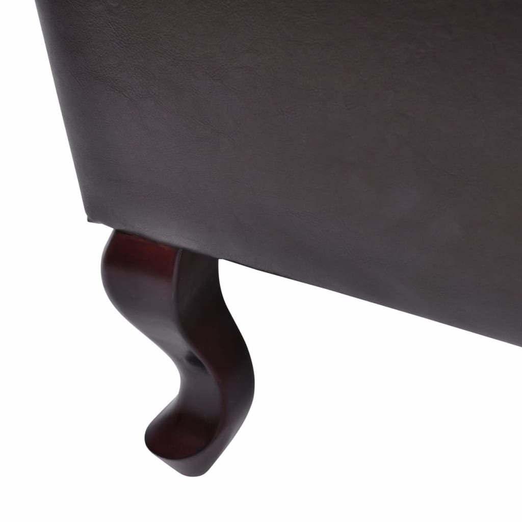 vidaXL Fauteuil met voetenbankje kunstleer donkerbruin - Aashly