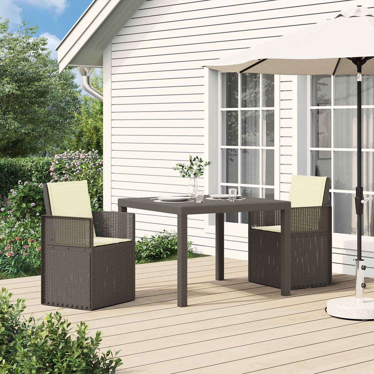 vidaXL Tuin Eetstoelen 2 pcs Antraciet 53 x 47 x 88,5 cm PP
