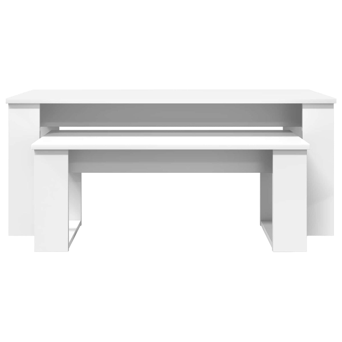 vidaXL Koffietafel Set 2 pcs Wit Bewerkt hout