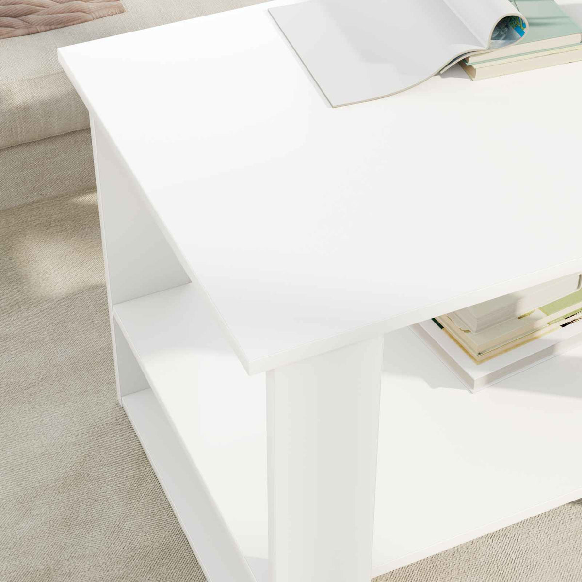 vidaXL Salontafel Wit 72 x 50 x 50 cm Bewerkt hout