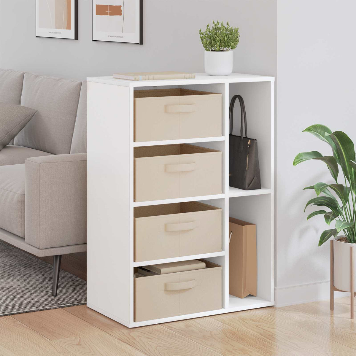 vidaXL Dressoir met lade Wit 60 x 33,5 x 84 cm