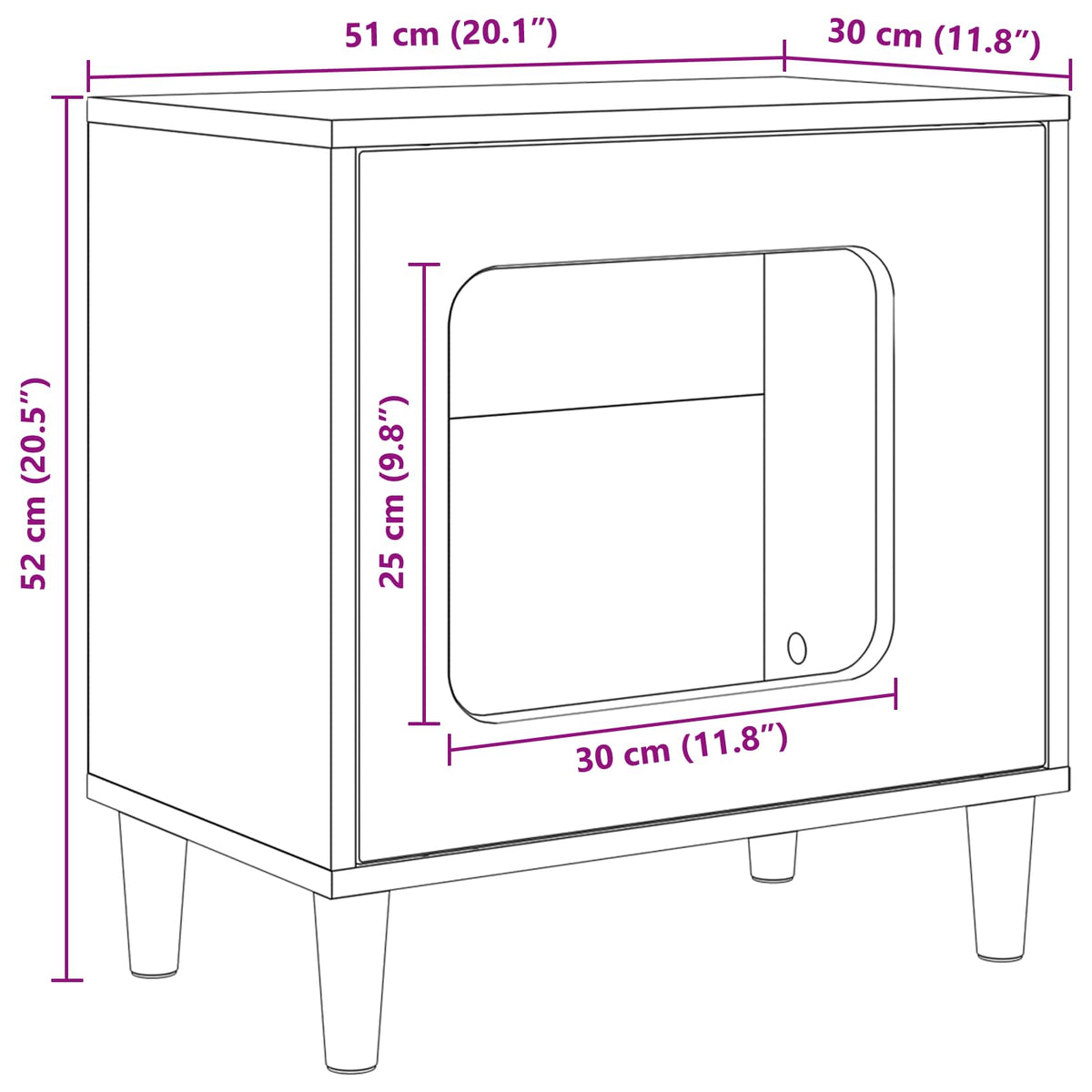 vidaXL Kattenhuis Wit 51 x 30 x 52 cm Bewerkt hout
