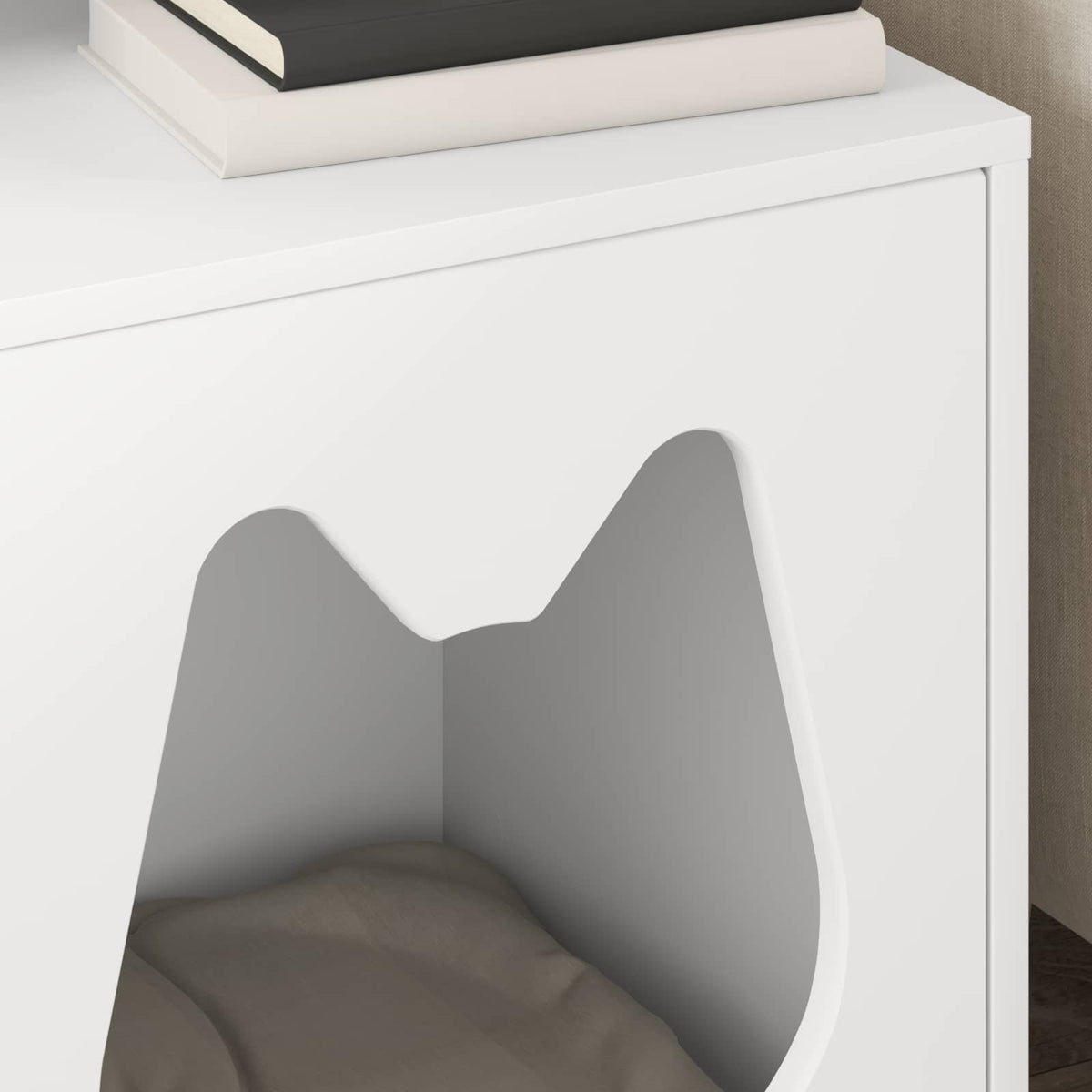 vidaXL Kattenhuis Wit 42,5 x 40 x 52,5 cm Bewerkt hout