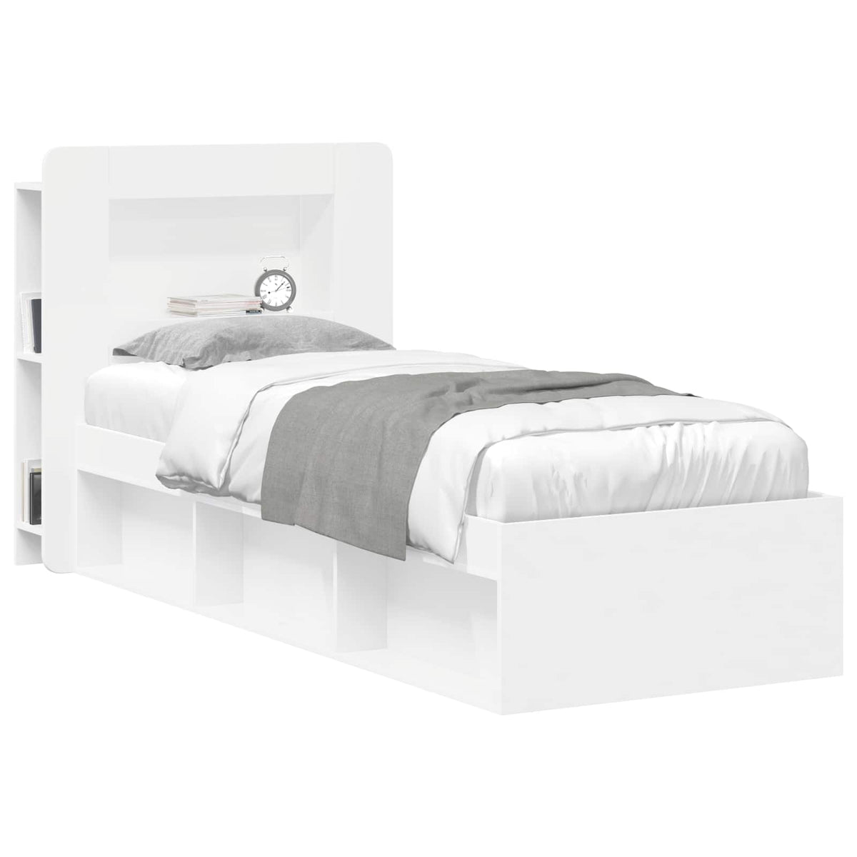 vidaXL Hoofdbordkast met opslag Gerookt Eiken 215 x 18,5 x 100 cm