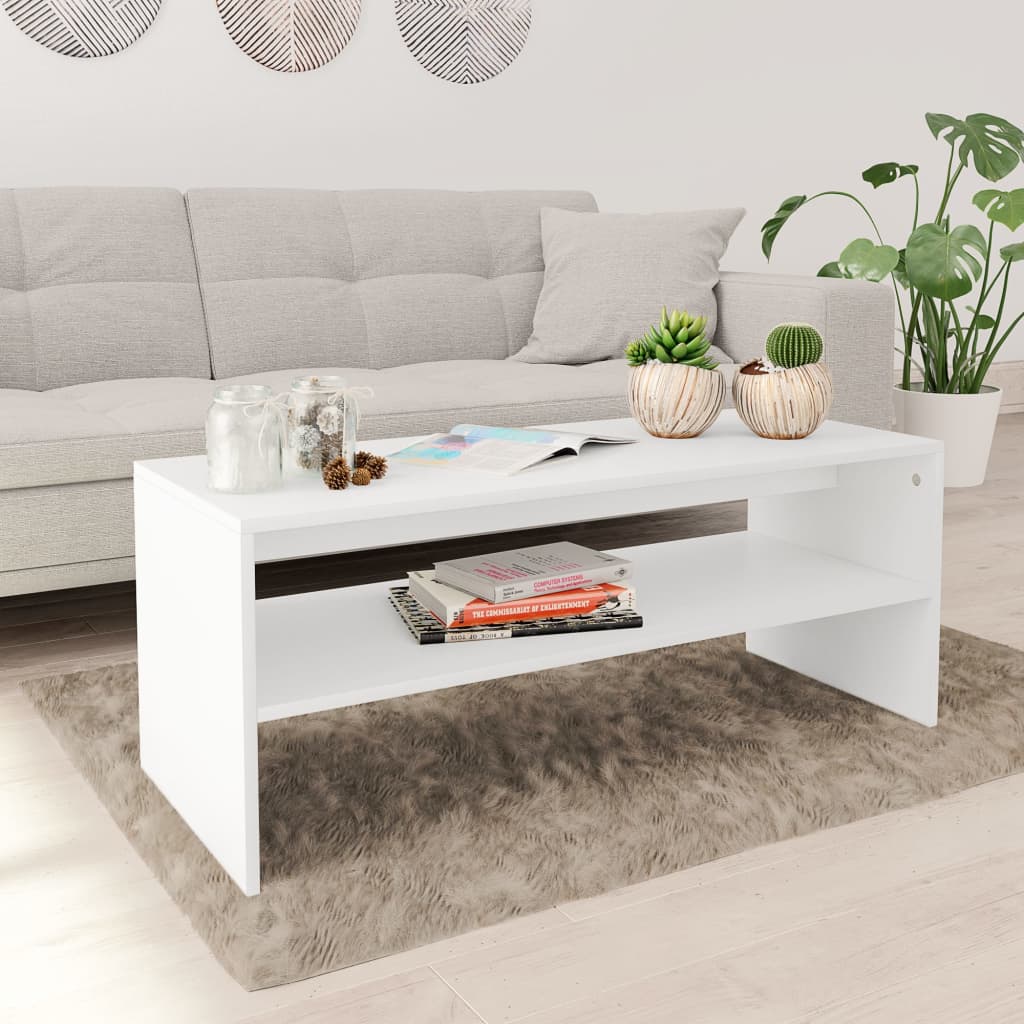 vidaXL Salontafel 100x40x40 cm bewerkt hout zwart - Aashly