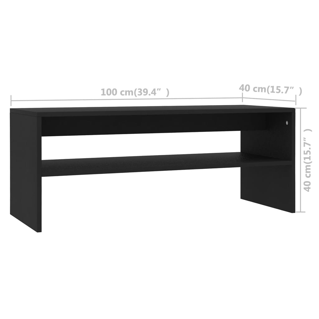 vidaXL Salontafel 100x40x40 cm bewerkt hout zwart - Aashly