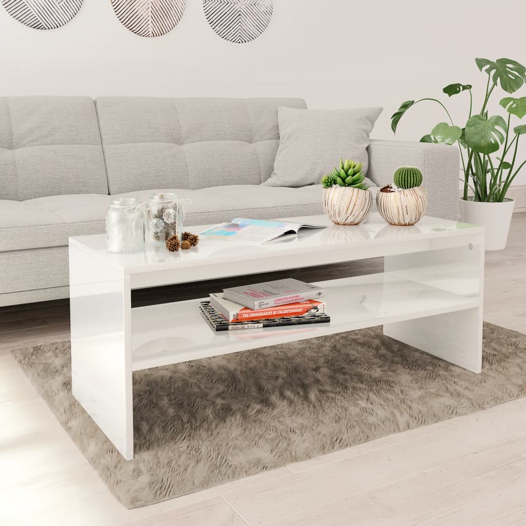vidaXL Salontafel 100x40x40 cm bewerkt hout zwart - Aashly