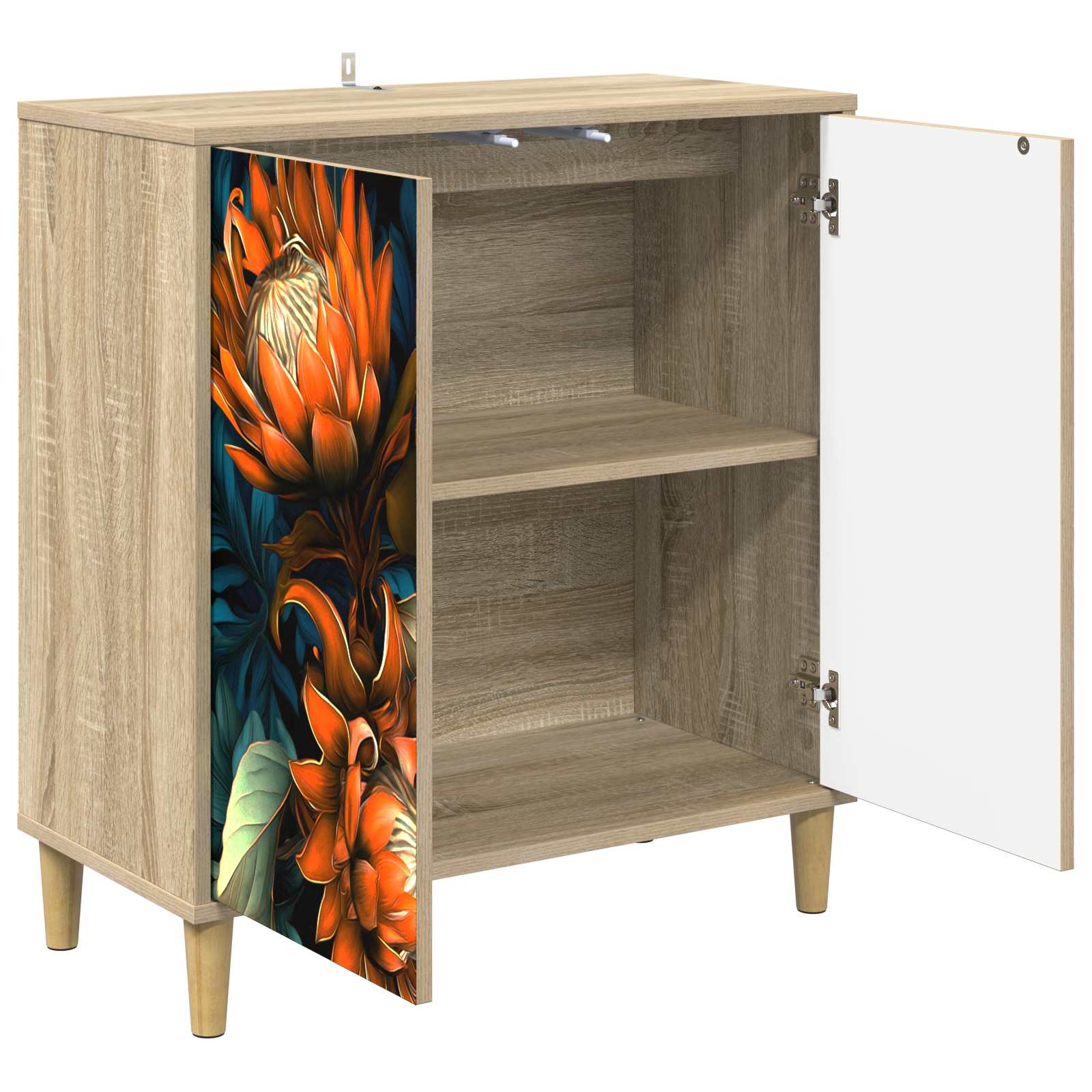 vidaXL Dressoir RHENEN Sonoma 69 x 33 x 75 cm Bewerkt hout