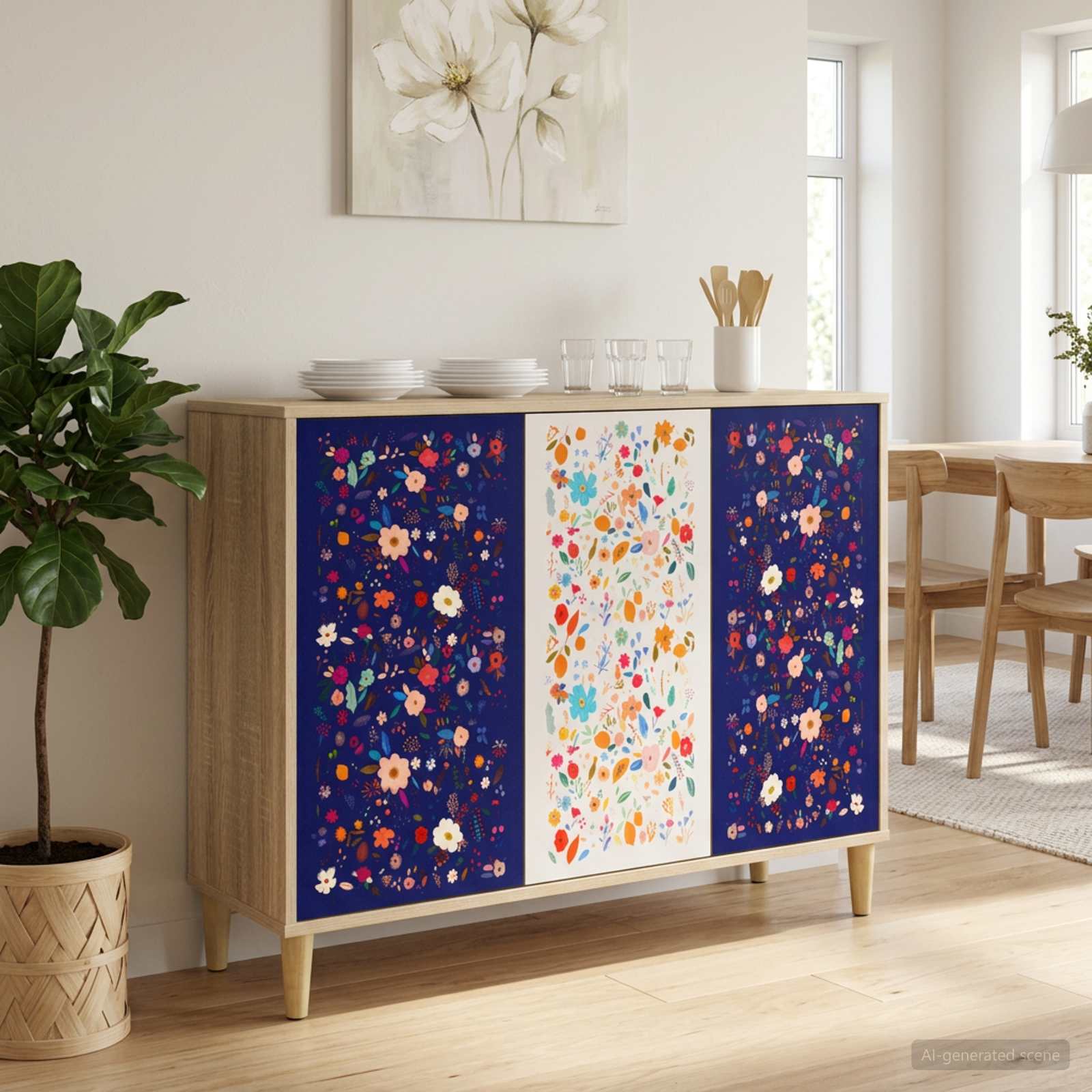 vidaXL Dressoir RHENEN Sonoma 102 x 33 x 75 cm Bewerkt hout