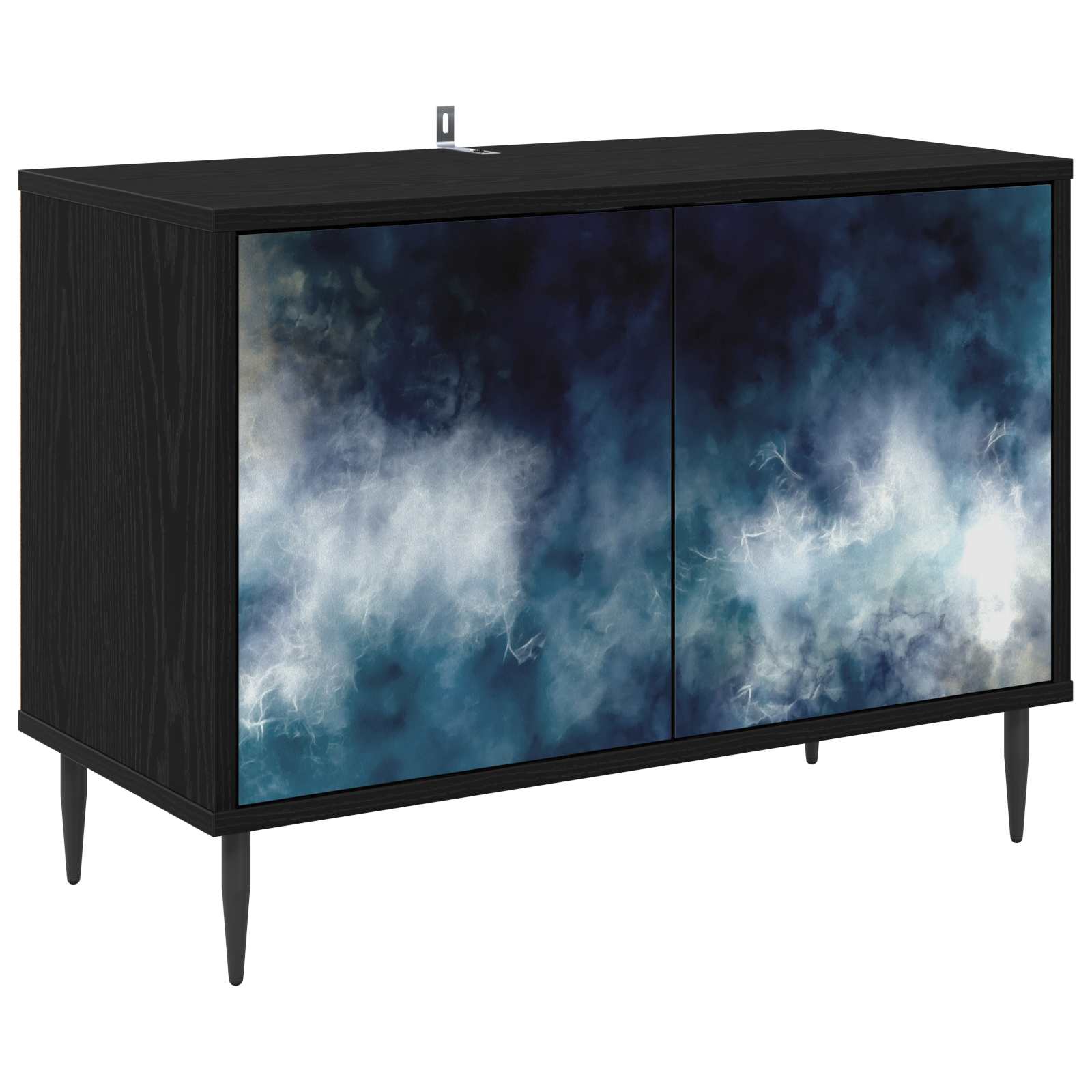 vidaXL Tv-meubel RHENEN 69 x 33 x 50,5 cm Zwart eiken Bewerkt hout