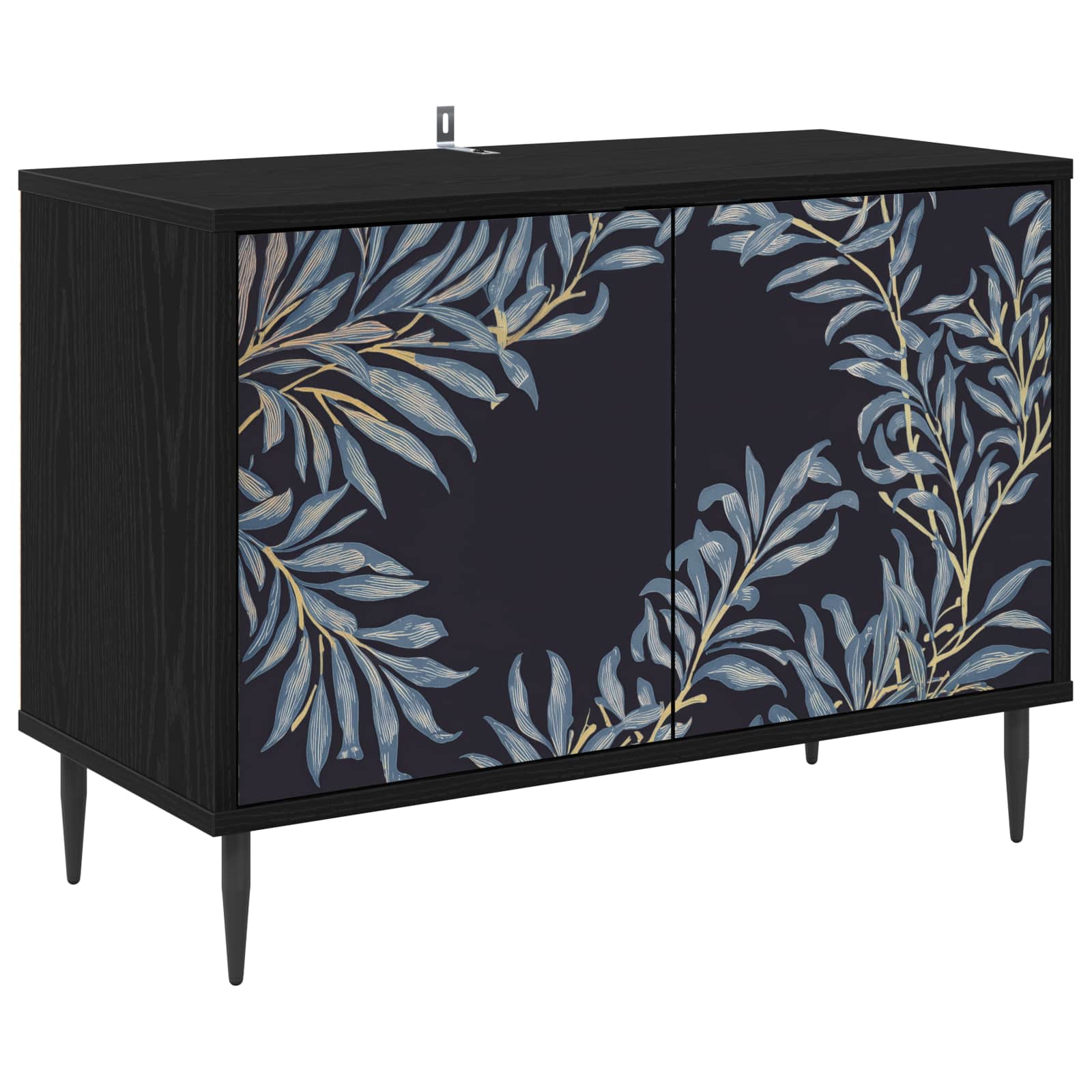 vidaXL Tv-meubel RHENEN 69 x 33 x 50,5 cm Zwart eiken Bewerkt hout