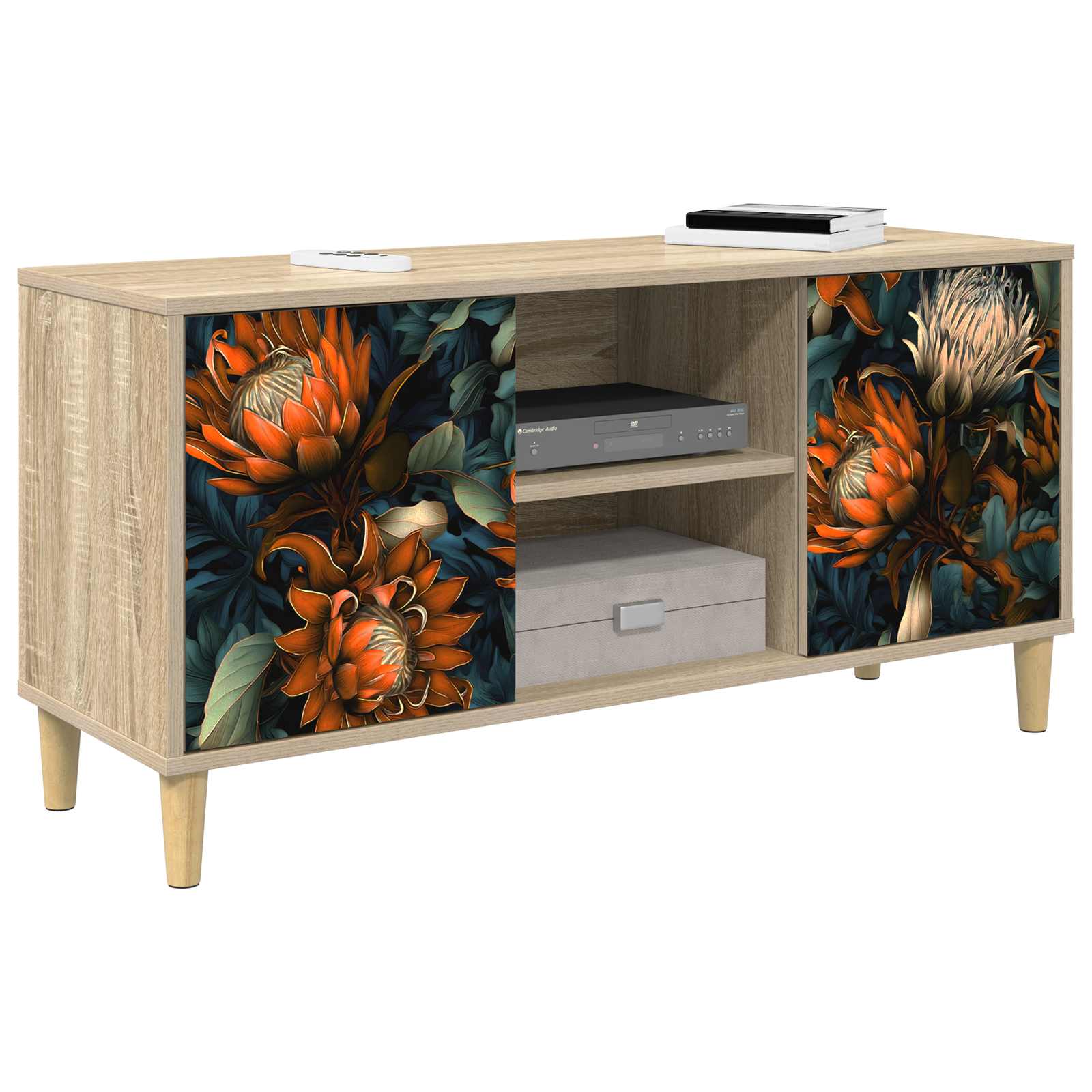 vidaXL Tv-meubel RHENEN 102 x 33 x 50 cm Sonoma Bewerkt hout