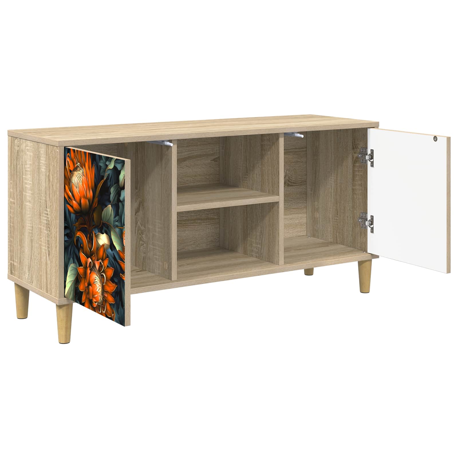 vidaXL Tv-meubel RHENEN 102 x 33 x 50 cm Sonoma Bewerkt hout