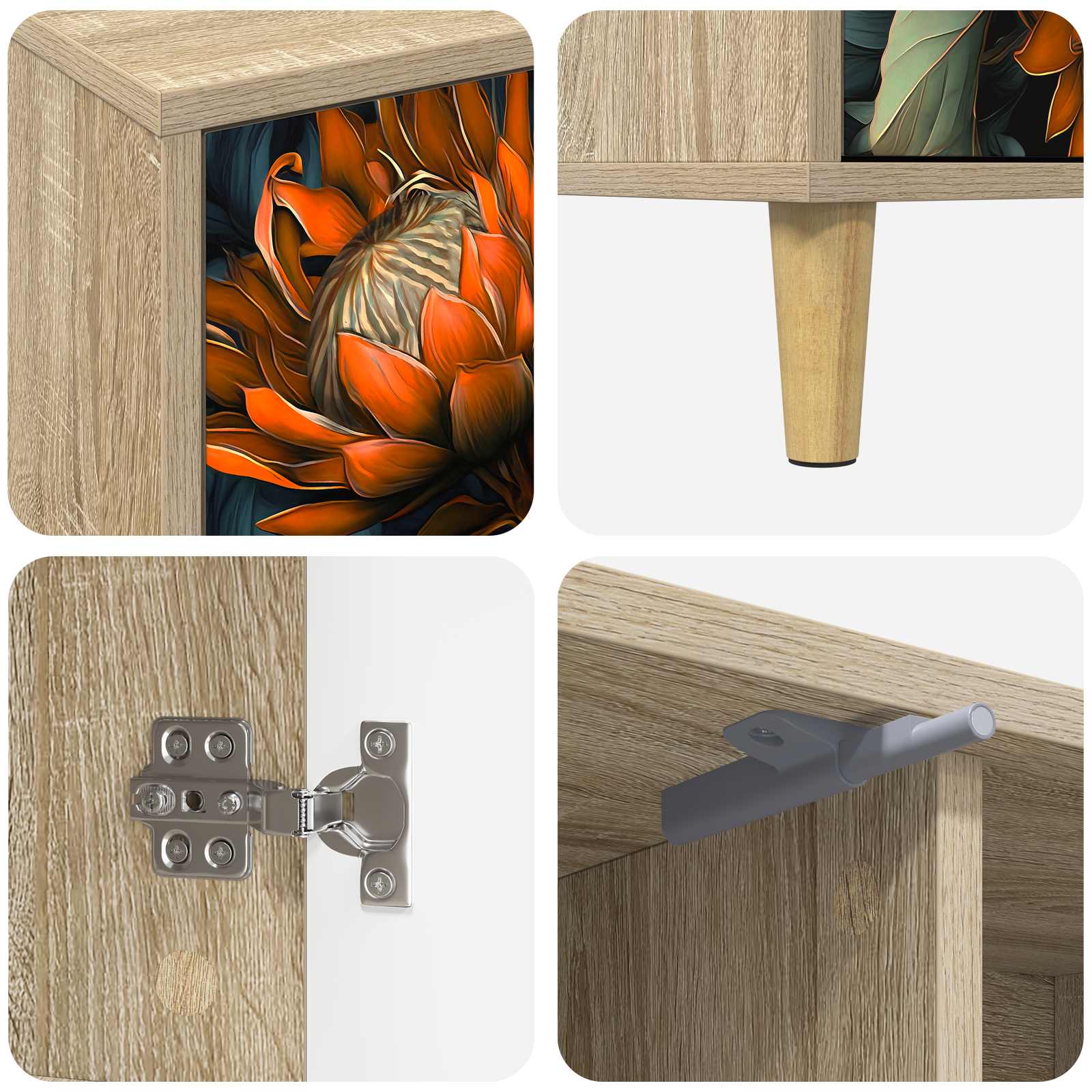 vidaXL Tv-meubel RHENEN 102 x 33 x 50 cm Sonoma Bewerkt hout