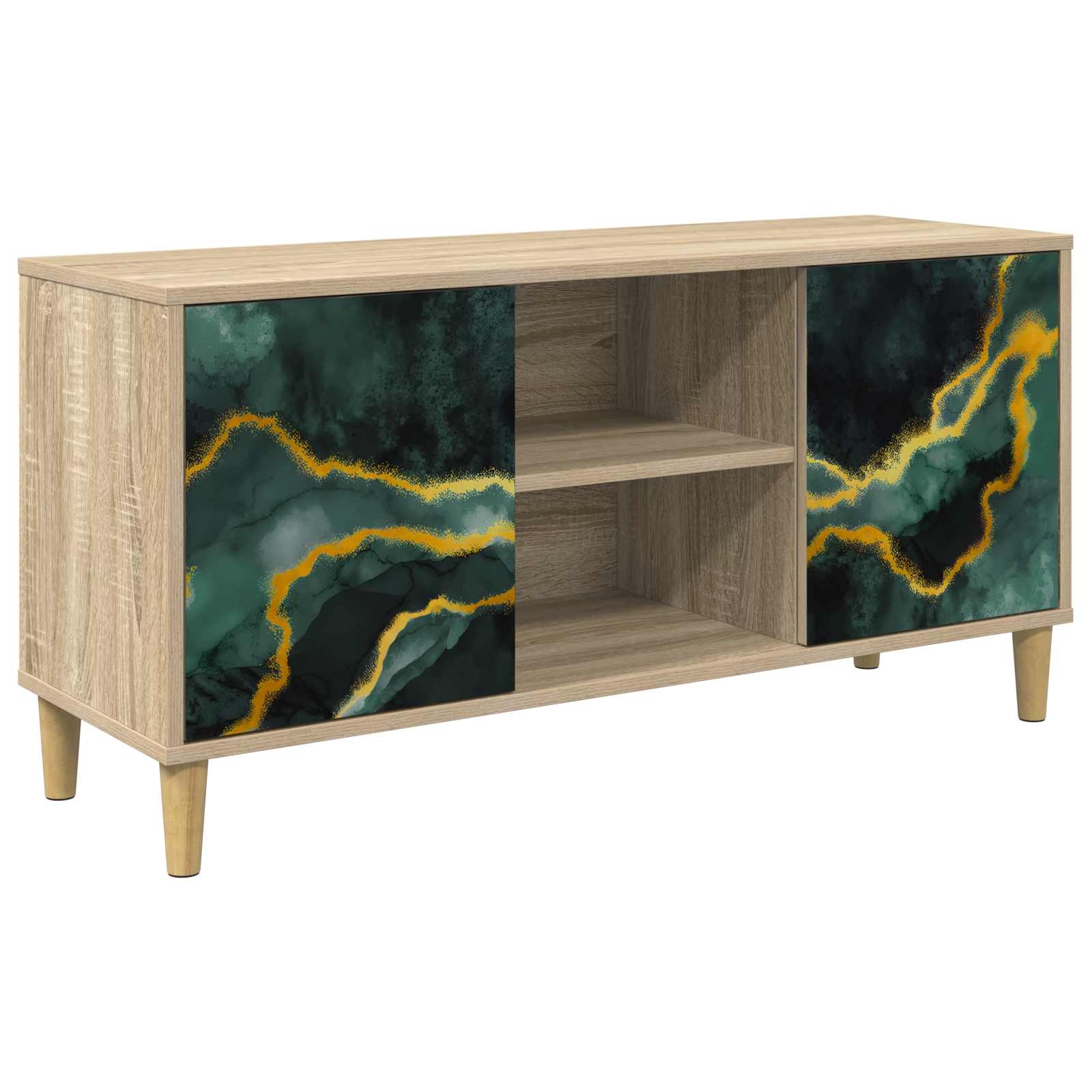 vidaXL Tv-meubel RHENEN 102 x 33 x 50 cm Sonoma Bewerkt hout