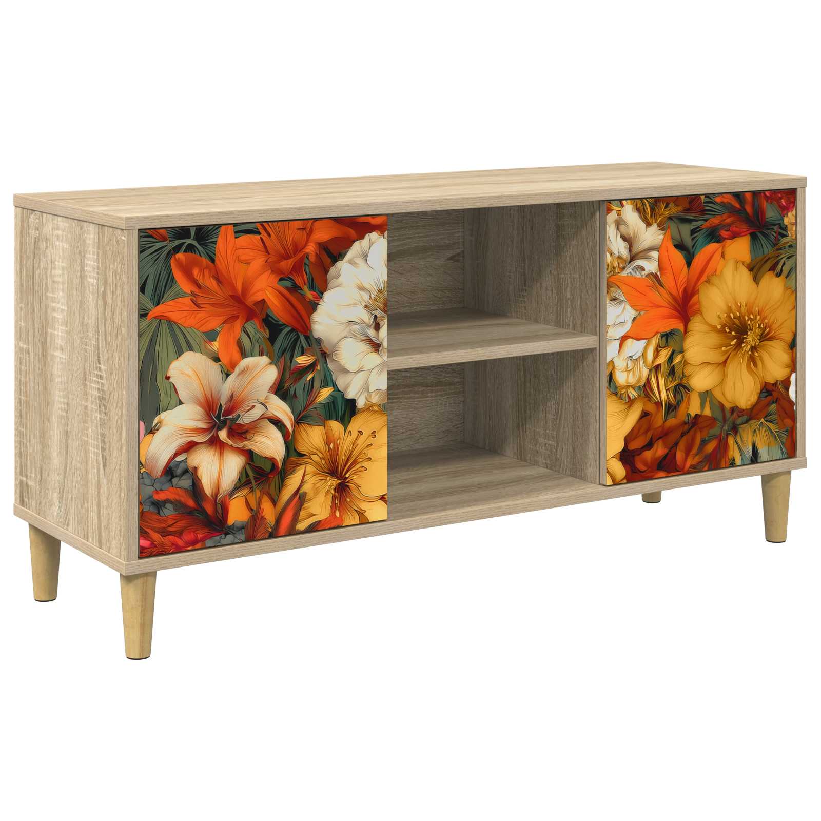 vidaXL Tv-meubel RHENEN 102 x 33 x 50 cm Sonoma Bewerkt hout
