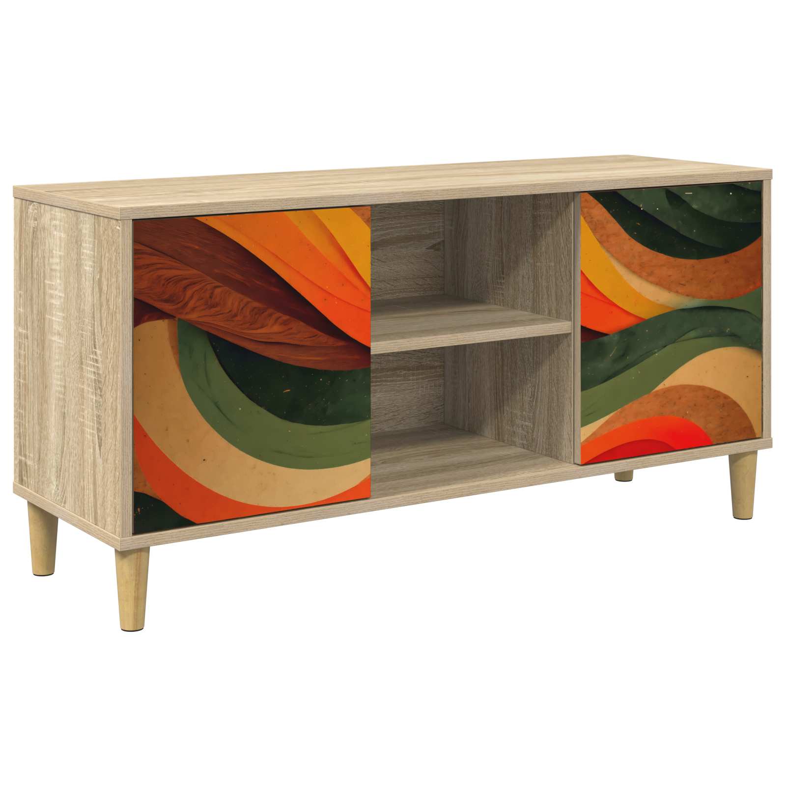 vidaXL Tv-meubel RHENEN 102 x 33 x 50 cm Sonoma Bewerkt hout