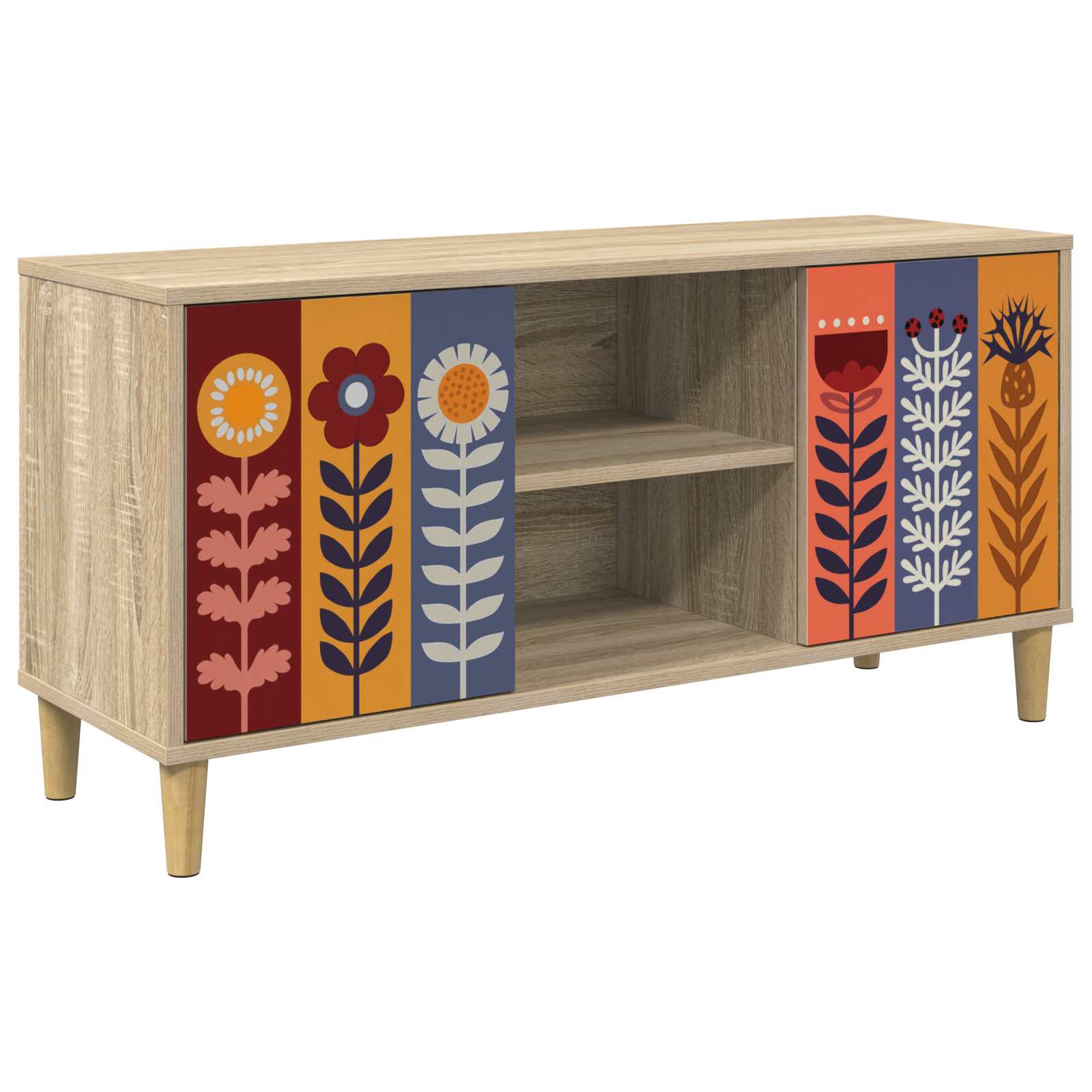 vidaXL Tv-meubel RHENEN 102 x 33 x 50 cm Sonoma Bewerkt hout