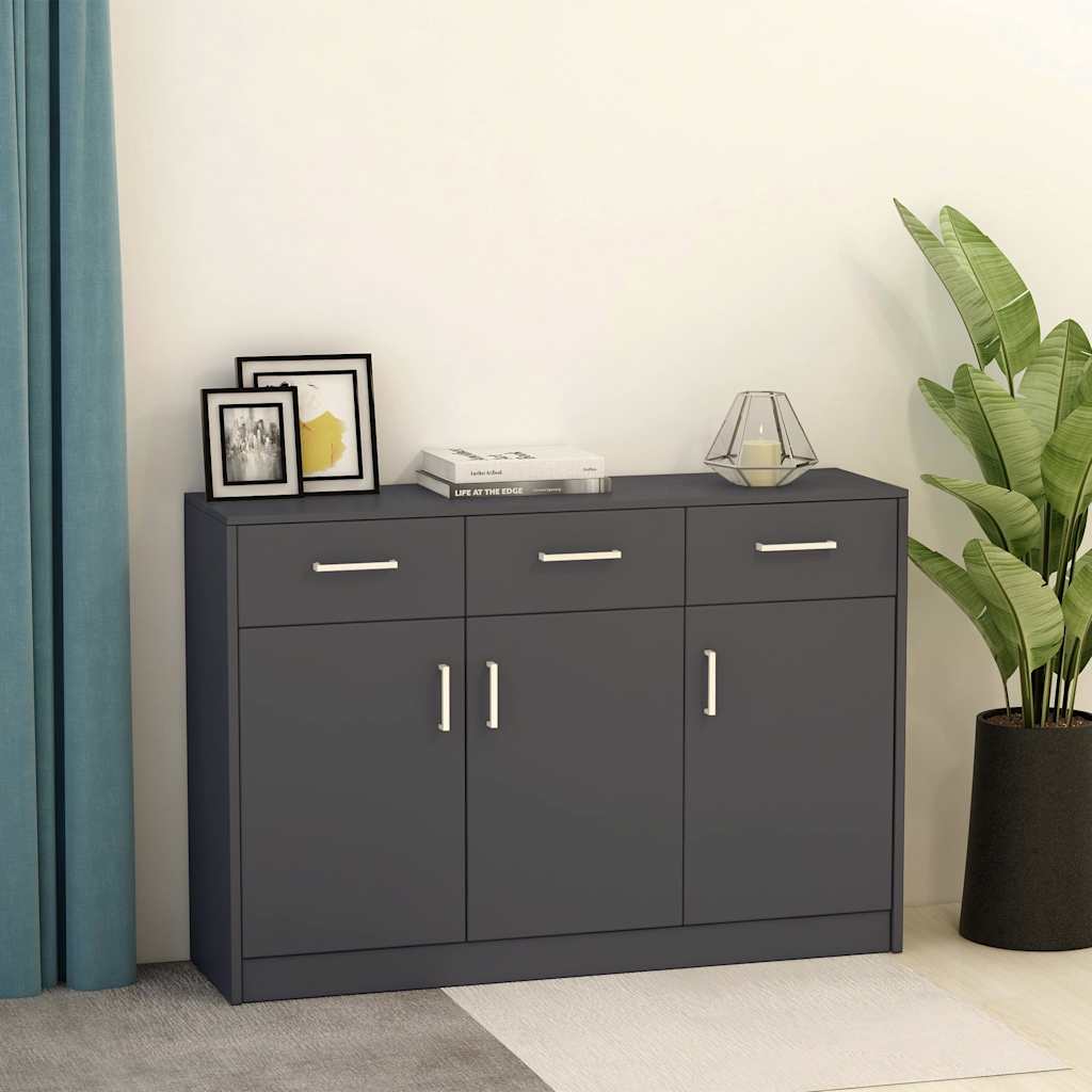 vidaXL Dressoir 110x30x75 cm bewerkt hout grijs
