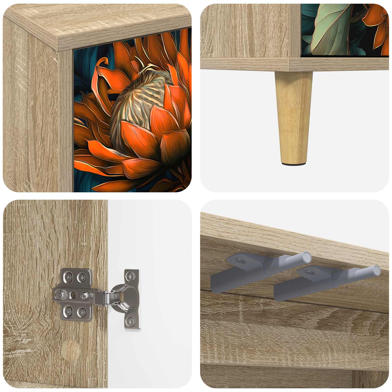vidaXL Tv-meubel RHENEN 102 x 33 x 50 cm Sonoma Bewerkt hout