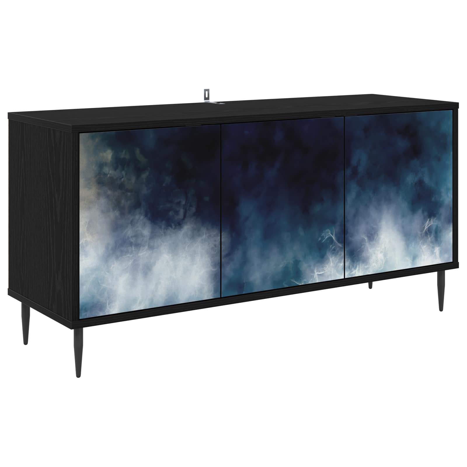vidaXL Tv-meubel RHENEN 102 x 33 x 51 cm Zwart eiken Bewerkt hout