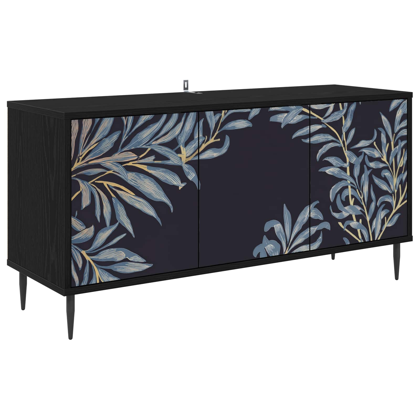 vidaXL Tv-meubel RHENEN 102 x 33 x 51 cm Zwart eiken Bewerkt hout
