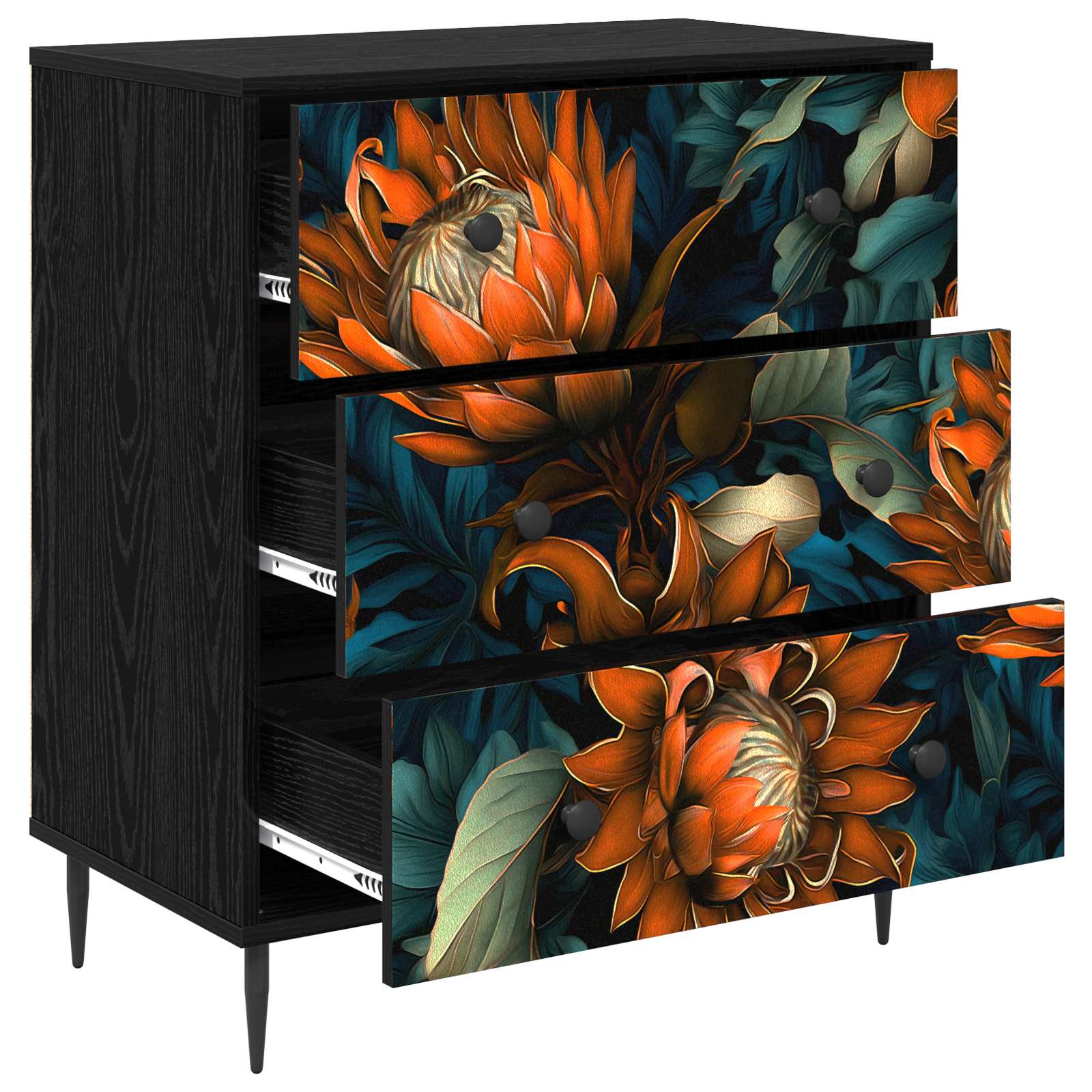 vidaXL Ladekast RHENEN Tropisch junglemotief 66 x 36,5 x 76 cm