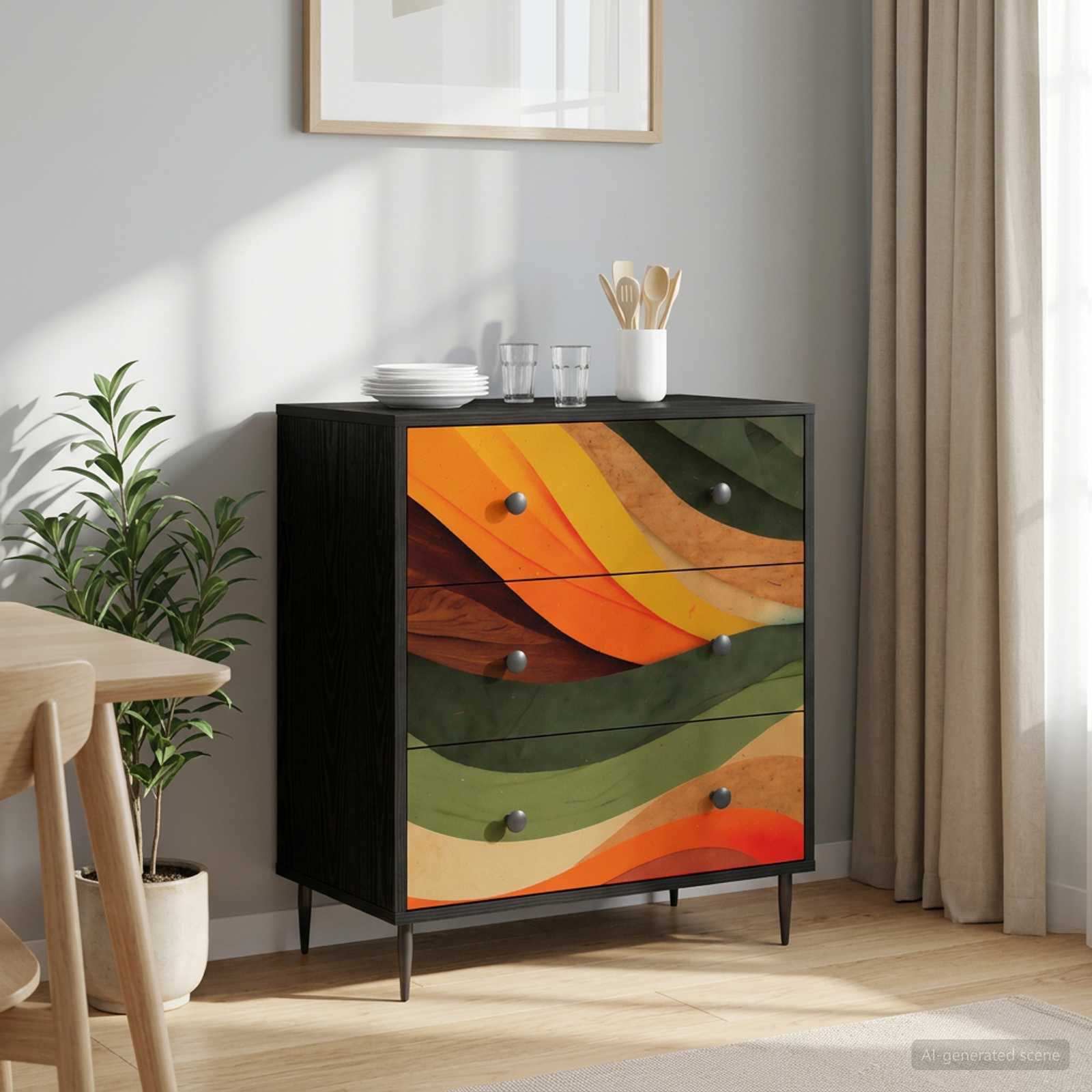 vidaXL Ladekast RHENEN Tropisch junglemotief 66 x 36,5 x 76 cm