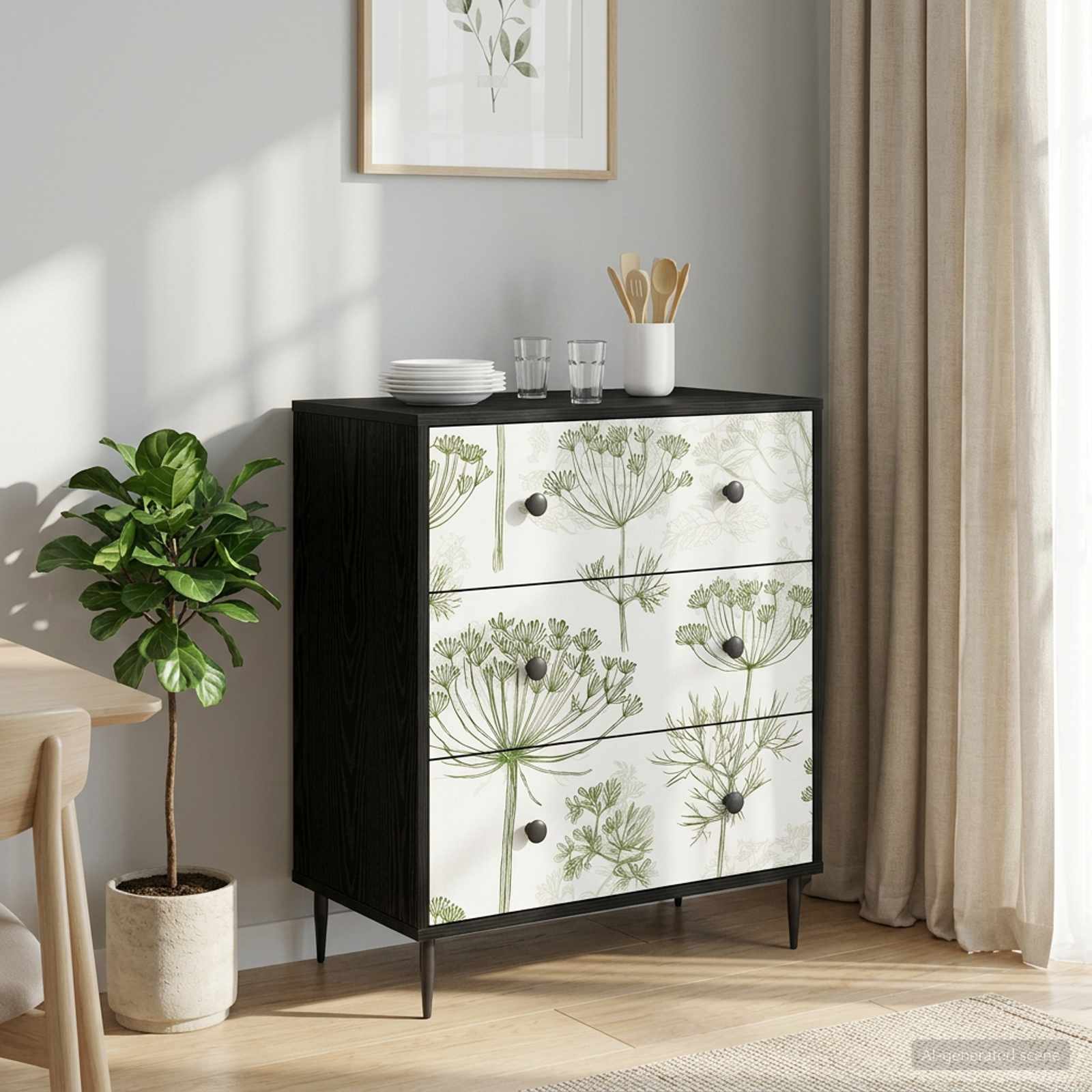 vidaXL Ladekast RHENEN Tropisch junglemotief 66 x 36,5 x 76 cm