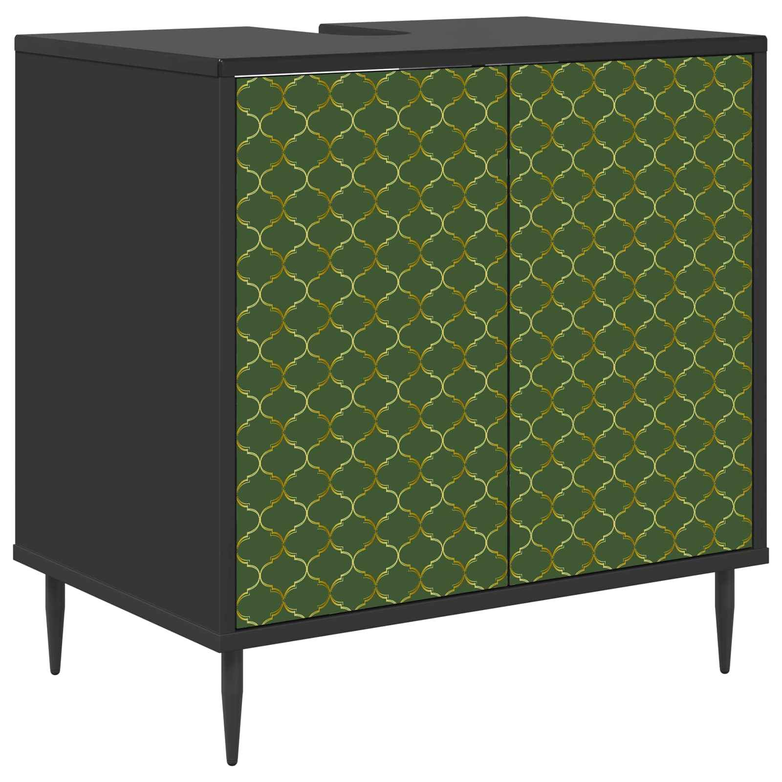 vidaXL Badkamerkast RHENEN Zwart eiken 60 x 40 x 61 cm Bewerkt hout