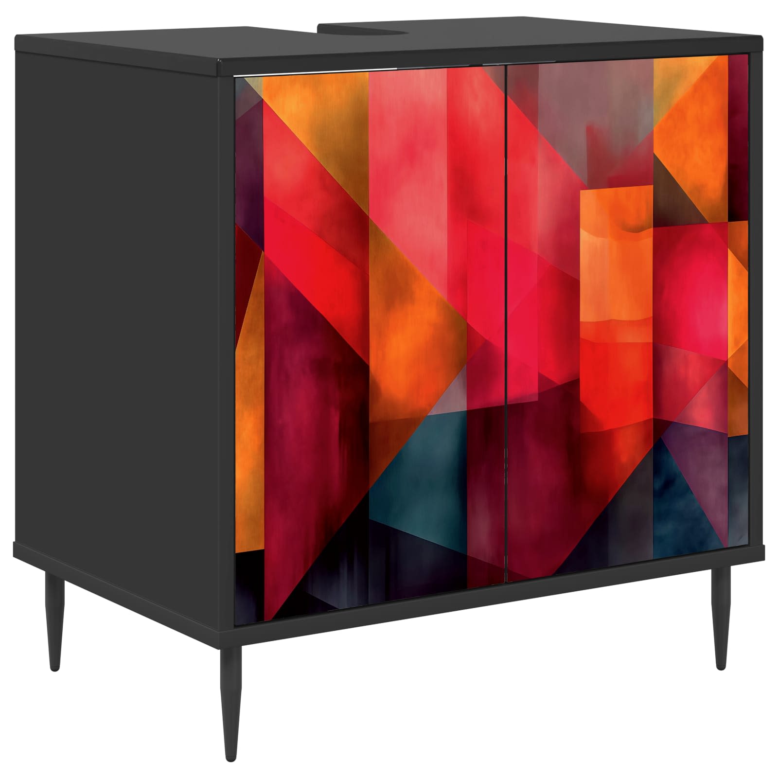 vidaXL Badkamerkast RHENEN Zwart eiken 60 x 40 x 61 cm Bewerkt hout