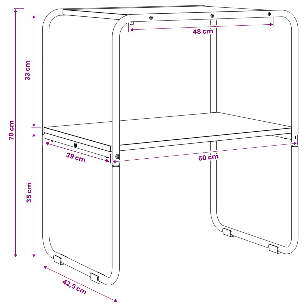 vidaXL Consoletafel Zwart eiken 60 x 42,5 x 70 cm Bewerkt hout
