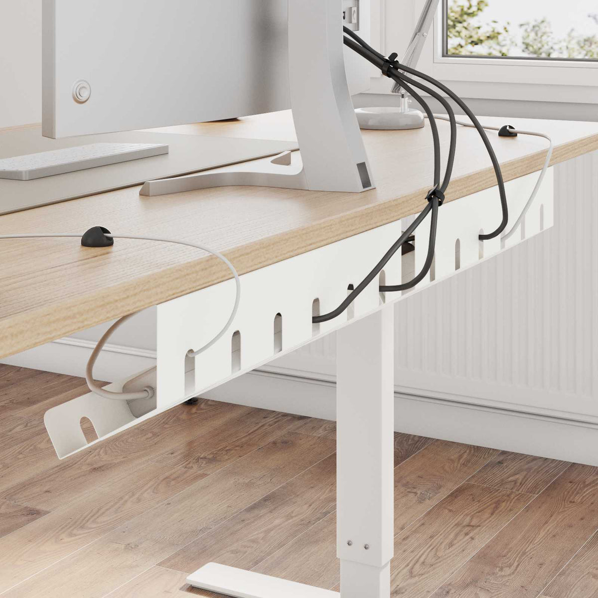vidaXL Kabelgoot voor onder bureau 2 st Antracietkleurig