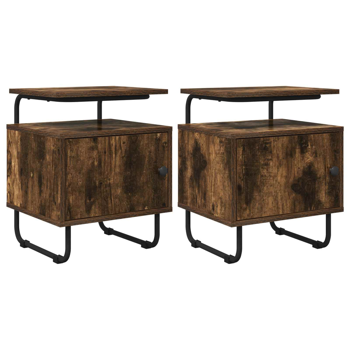 vidaXL Nachtkastje Zwart eiken 40 x 36,5 x 50 cm Bewerkt hout
