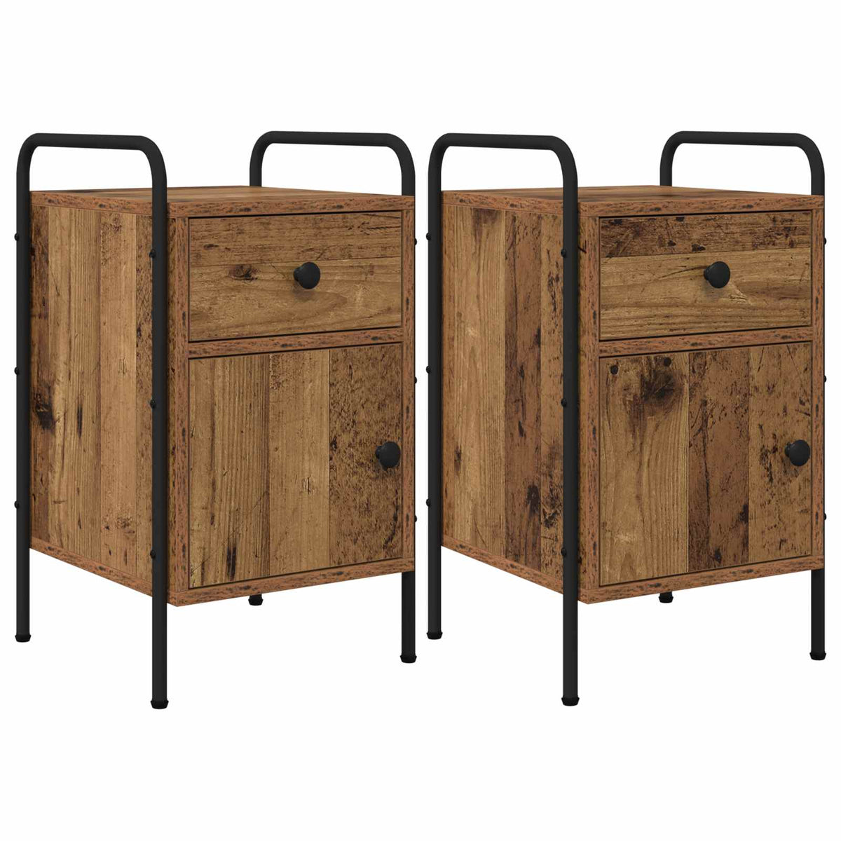 vidaXL Nachtkastje Gerookt eiken 35 x 36,5 x 61 cm Bewerkt hout