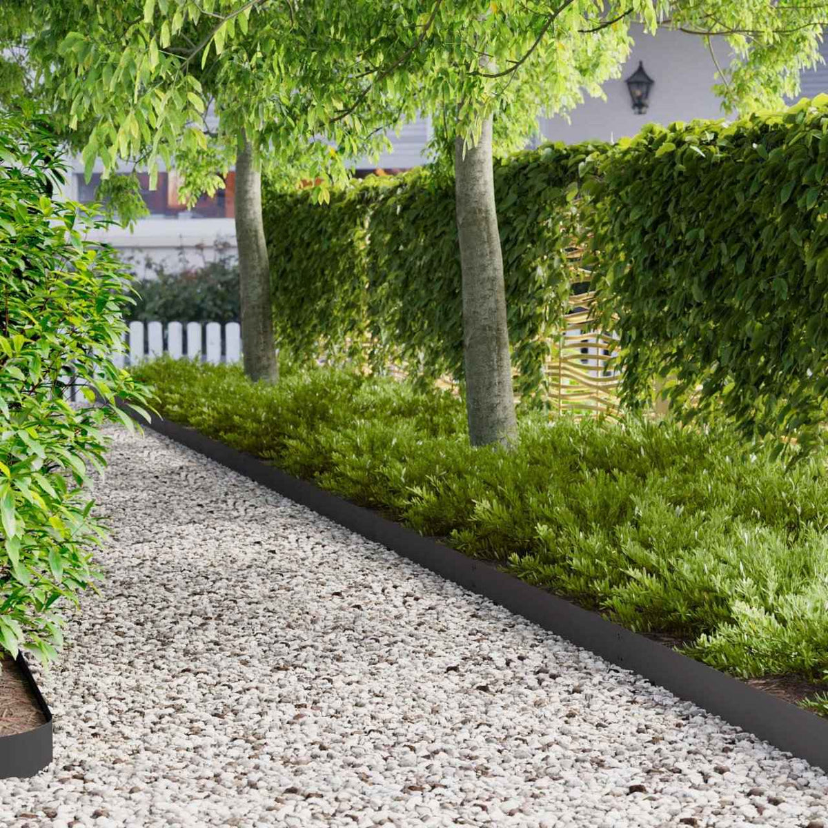 vidaXL Tuinrand 10 pcs Lengte Hoogte 103 x 15 cm Staal Zwart